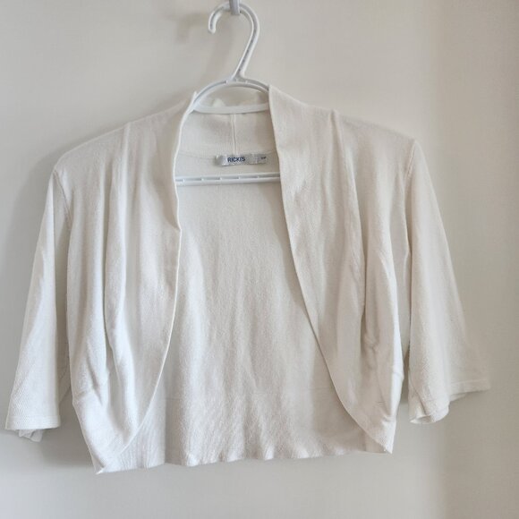 Ricki's White Cropped Cardigan (S/P) - Picture 1 of 4